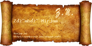 Zámbó Mirjam névjegykártya